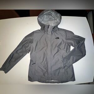 The North Face Women’s Hooded Gray Rain Jacket Waterproof Size Medium
